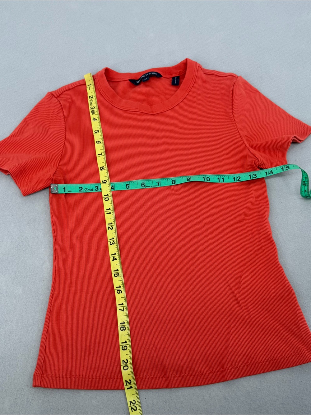Veronica Beard Orange Ribbed Short Sleeve Top Small - Picture 4 of 6